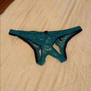 Blue lace lingerie underwear